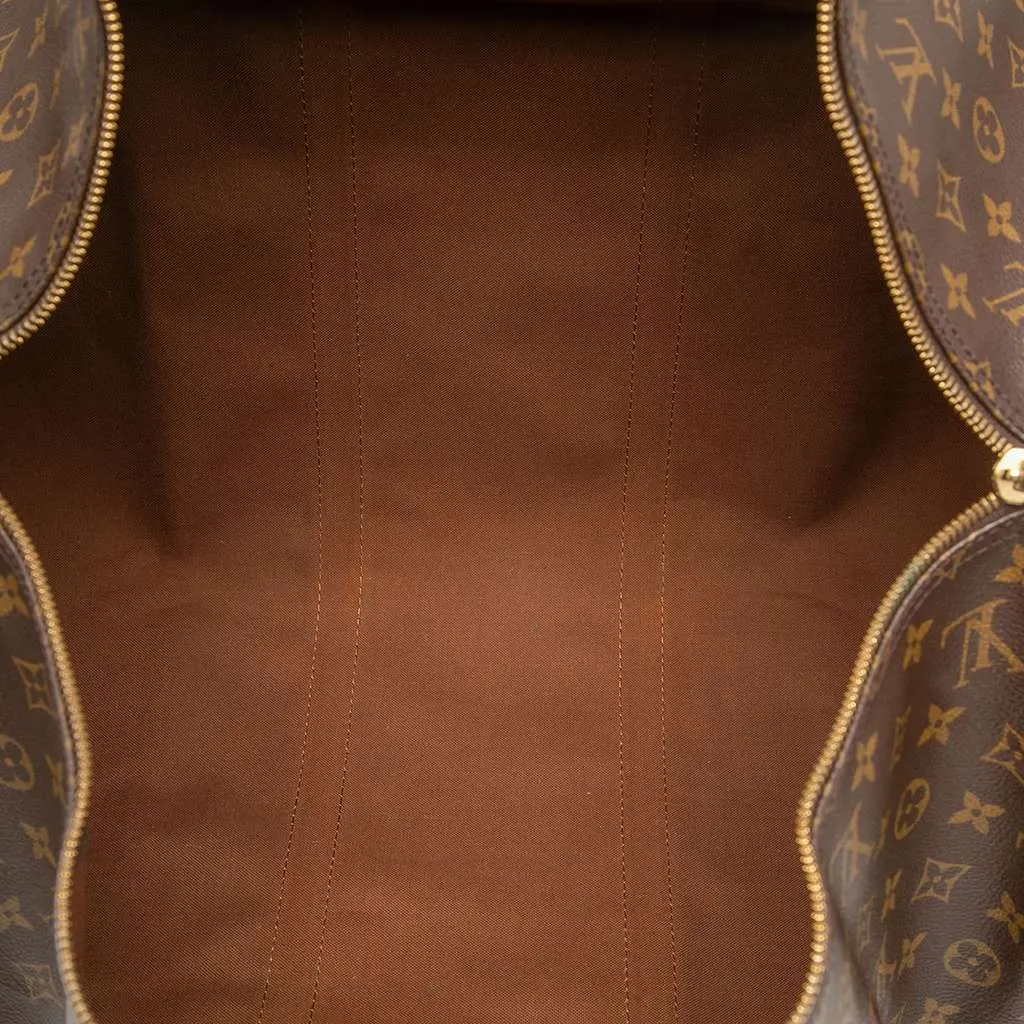 Louis Vuitton Monogram Keepall Bandouliere 55 Brown Good - Model View
