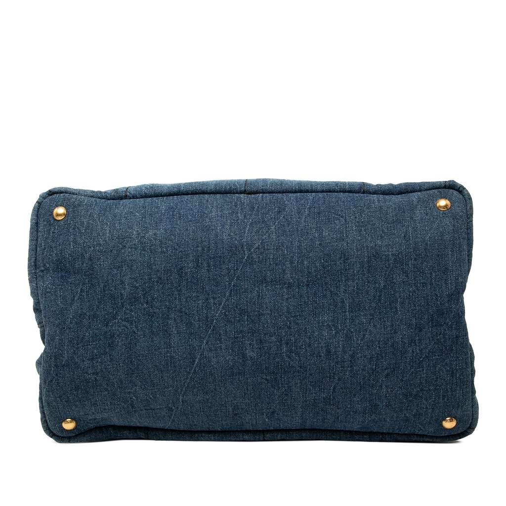 Prada Large Denim Canapa Logo Satchel Blue Denim Good condition - Inside View