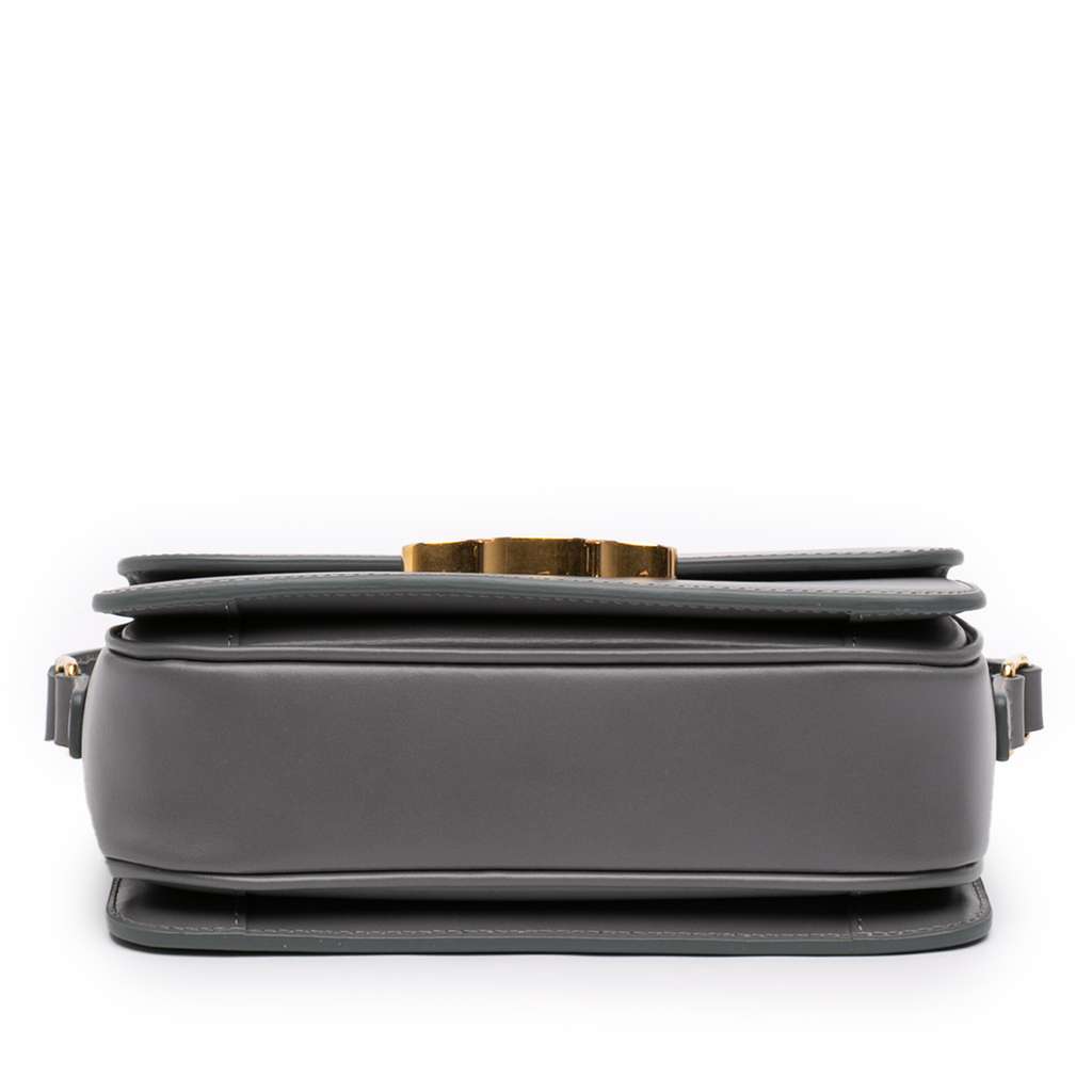 Celine Teen Shiny Calfskin Triomphe Crossbody Grey Leather Good condition - Inside View