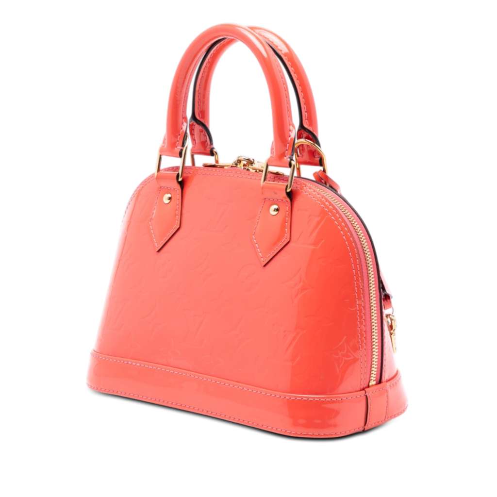Louis Vuitton Monogram Vernis Alma BB Orange Leather Good condition - Back View