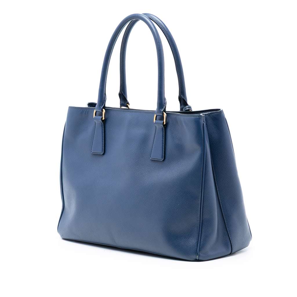 Prada Medium Saffiano Lux Galleria Satchel Blue Leather Good condition - Back View