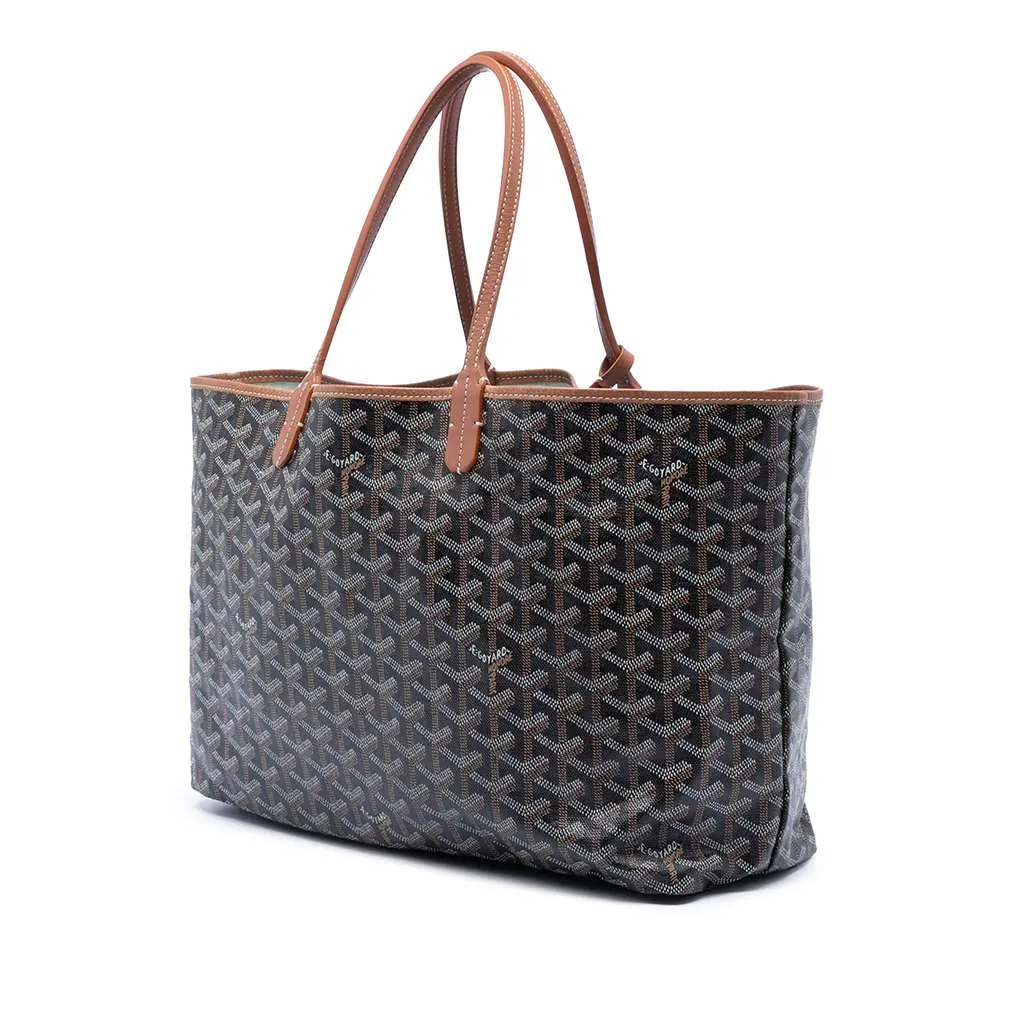 Goyard Goyardine Saint Louis PM Black Canvas Very good - Back View