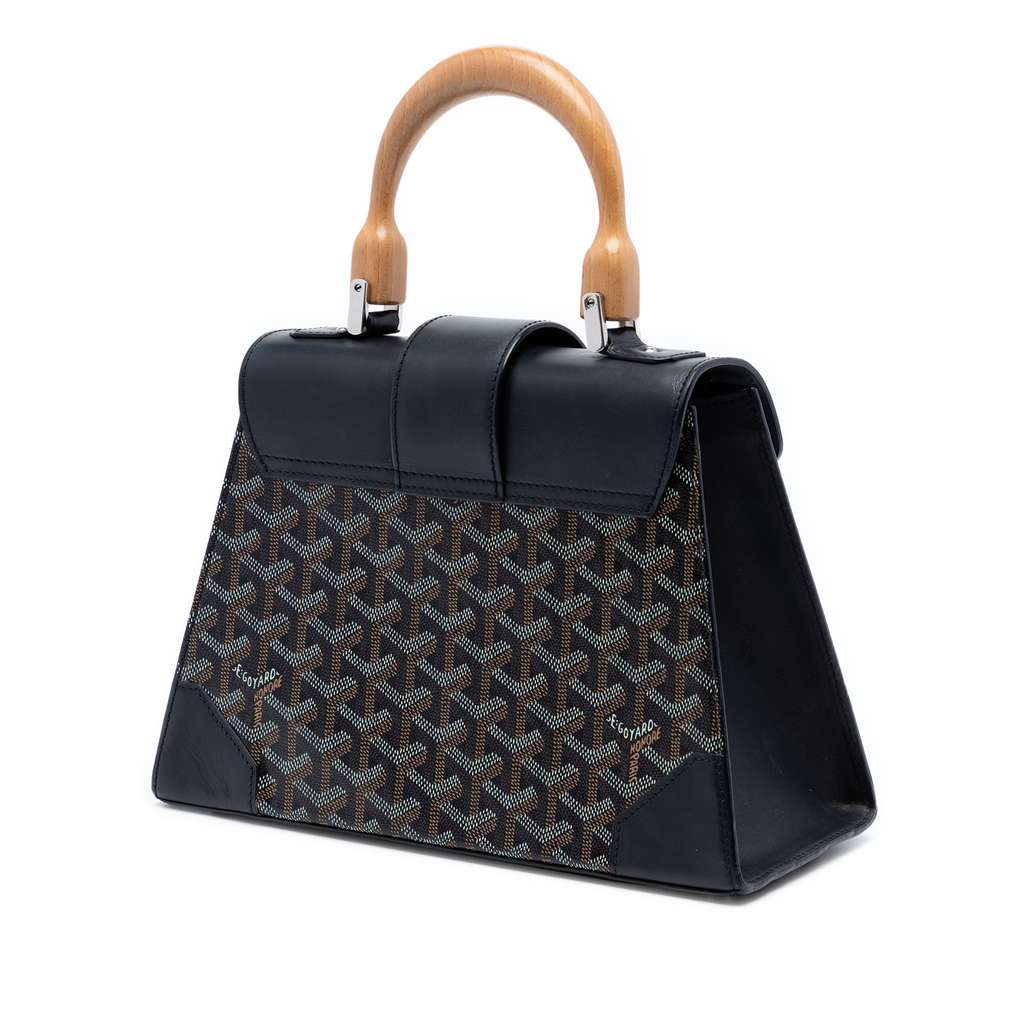 Goyard Goyardine Saigon Structured PM Black Canvas Good condition - Back View