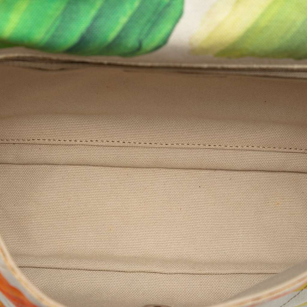 Chanel Jumbo Classic Canvas Colorama Single Flap White Canvas Good condition - Model View