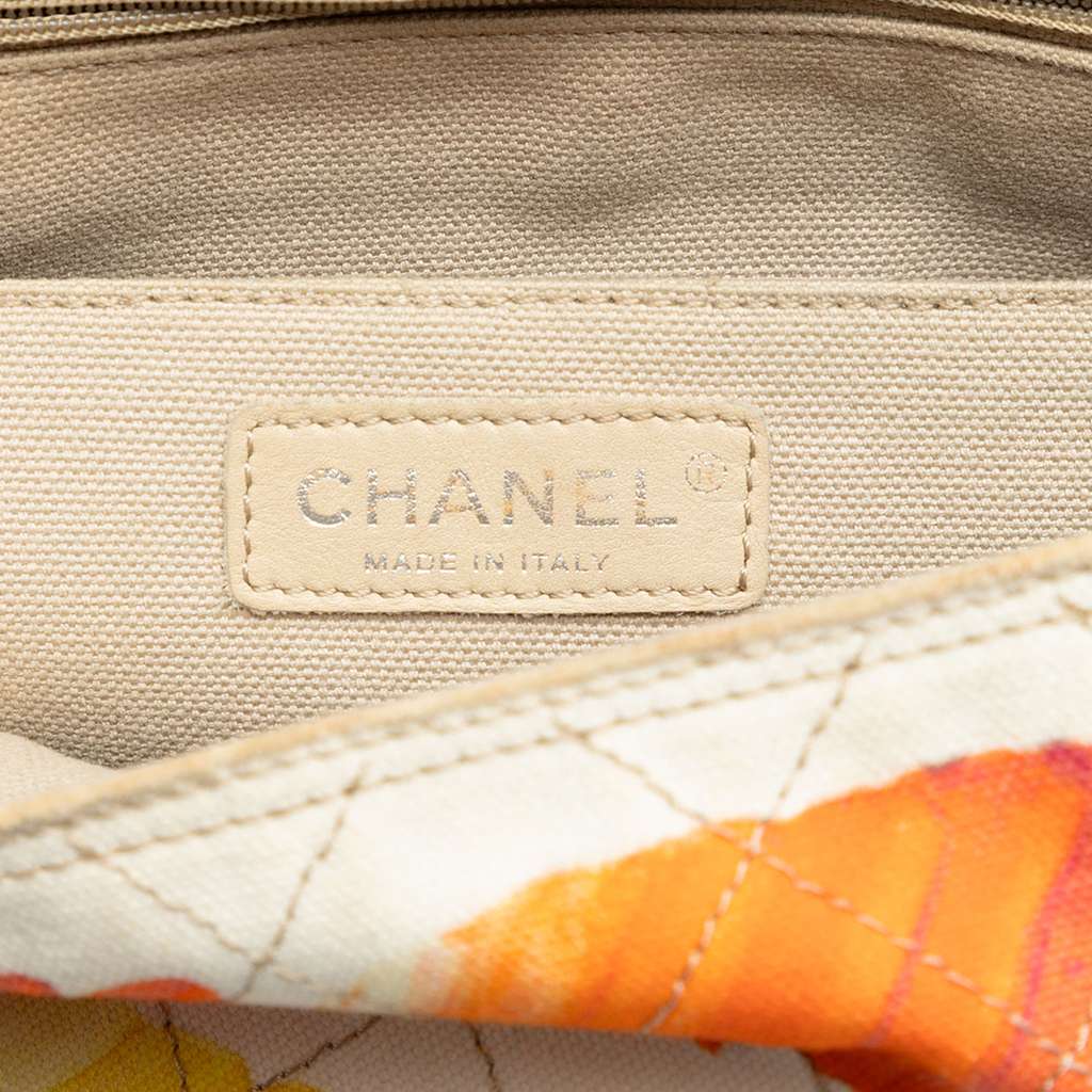 Chanel Jumbo Classic Canvas Colorama Single Flap White Canvas Good condition - Box View