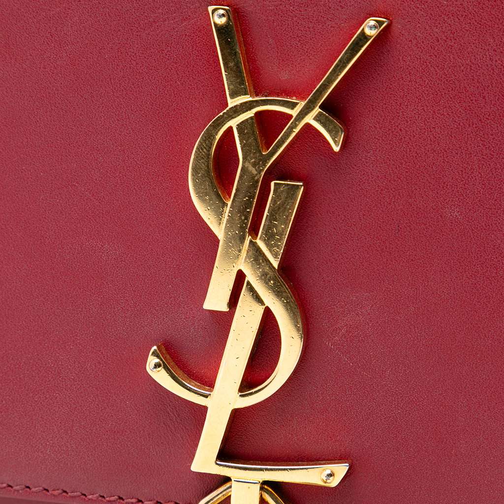 Saint Laurent Medium Smooth Calfskin Classic Monogram Kate Tassel Crossbody Red Leather Good condition - Box View
