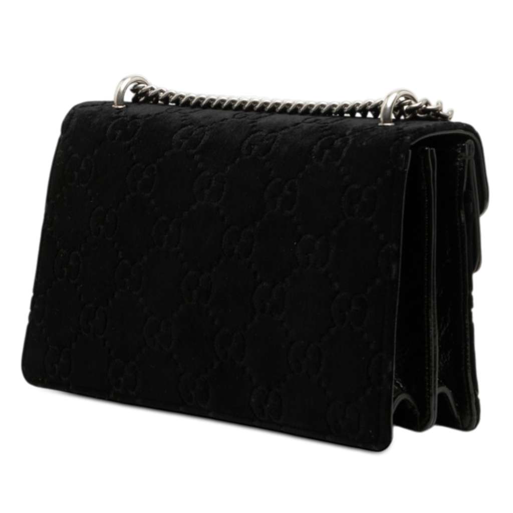 Gucci Medium GG Velvet Dionysus Shoulder Bag Black Velvet Good condition - Back View