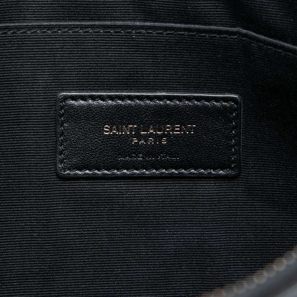 Saint Laurent Croc Embossed Leather Monogram Document Holder Black Leather Good condition - Box View