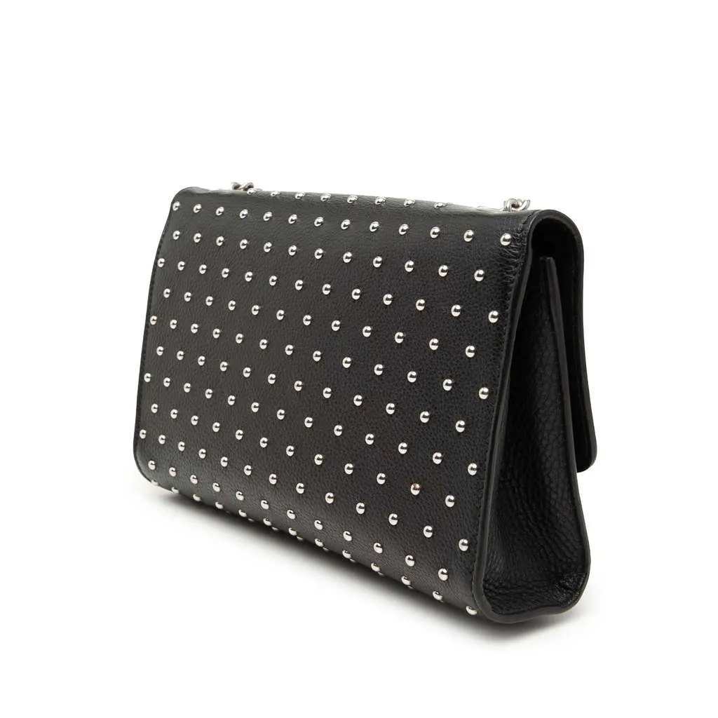 Gucci Medium Studded Leather Miss Bamboo Crossbody Black Leather Good - Back View