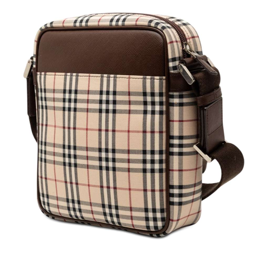 Burberry House Check Canvas Crossbody Beige Canvas Good condition - Back View