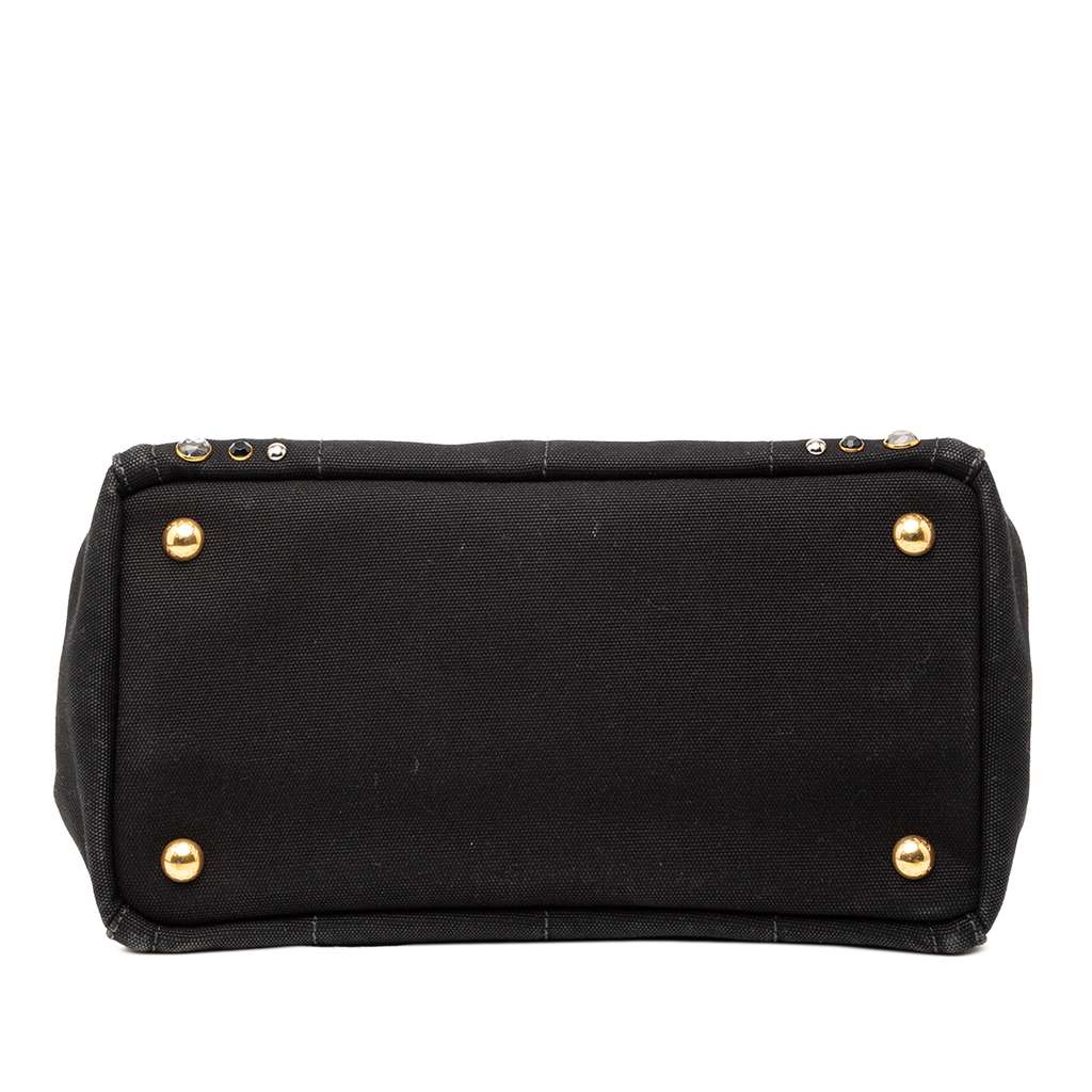 Prada Small Canvas Canapa Bijoux Satchel Black Canvas Good condition - Inside View
