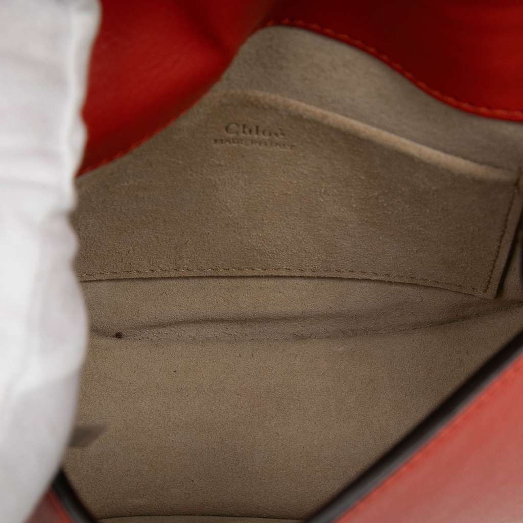 Chloé Small Leather Nile Bracelet Satchel Orange Leather Good condition - Box View