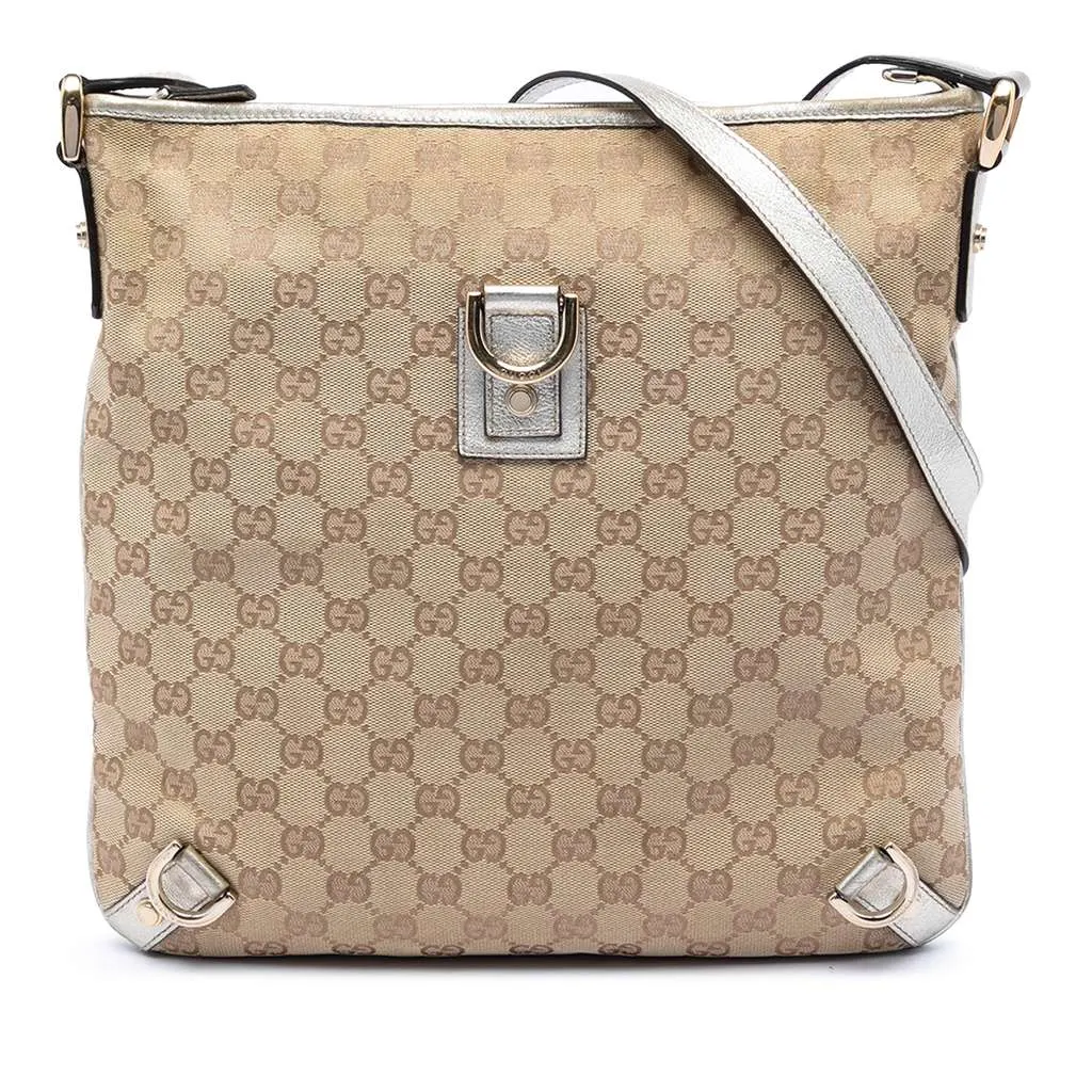 Gucci GG Canvas Abbey D Ring Crossbody Beige Canvas Good - Front View
