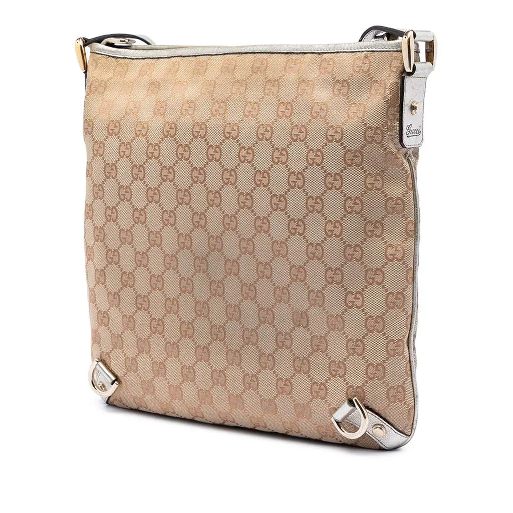Gucci GG Canvas Abbey D Ring Crossbody Beige Canvas Good - Back View