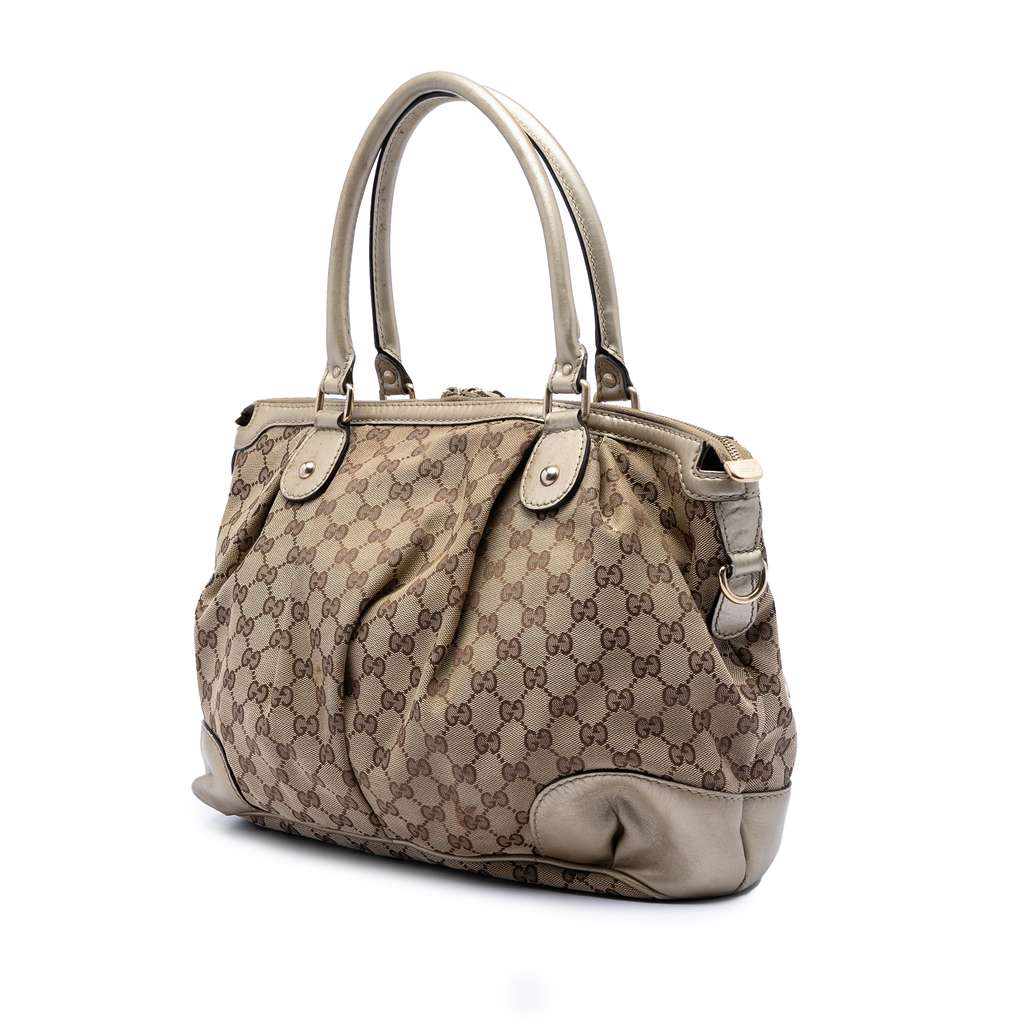Gucci GG Canvas Sukey Satchel Beige Canvas Good condition - Back View