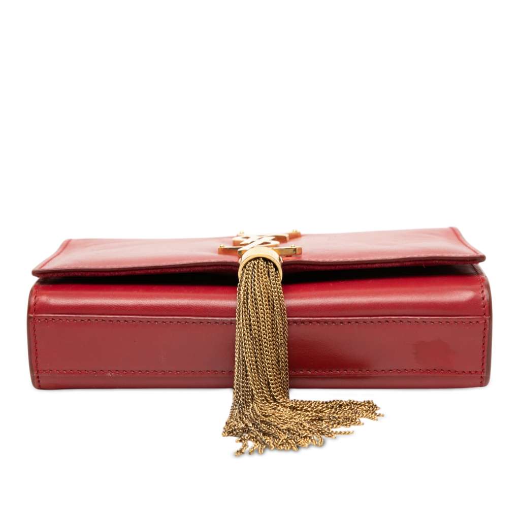 Saint Laurent Small Leather Monogram Kate Tassel Crossbody Red Leather Good condition - Inside View