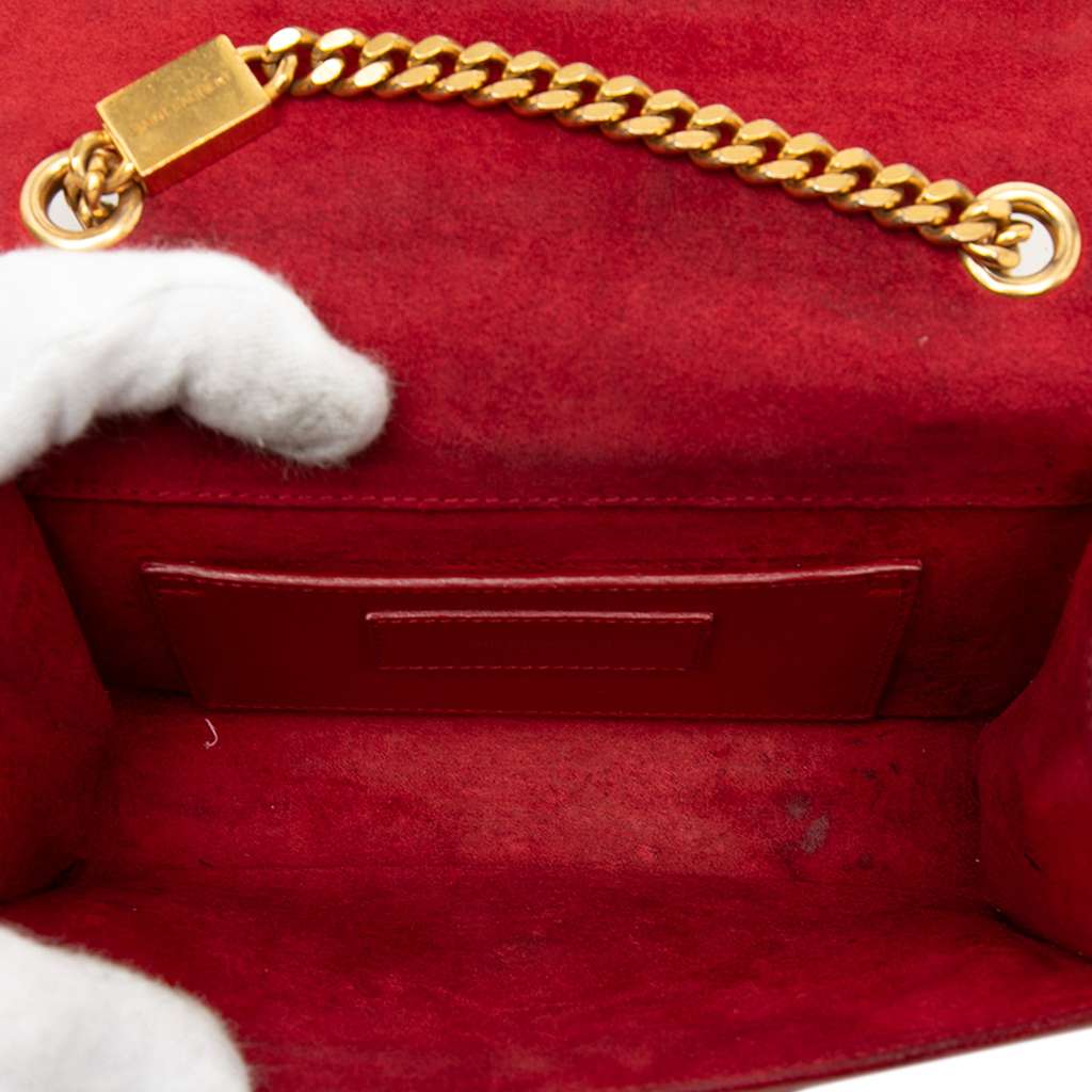 Saint Laurent Small Leather Monogram Kate Tassel Crossbody Red Leather Good condition - Model View