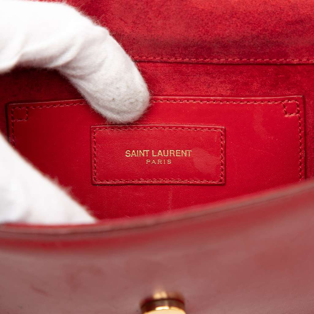 Saint Laurent Small Leather Monogram Kate Tassel Crossbody Red Leather Good condition - Box View
