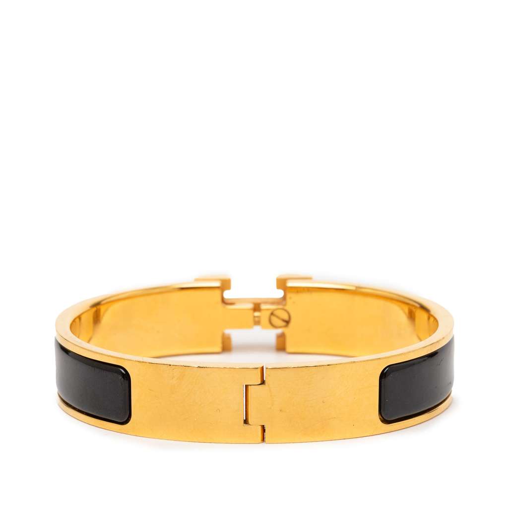 Hermès Narrow Enamel Clic H Bracelet PM Black Good condition - Inside View