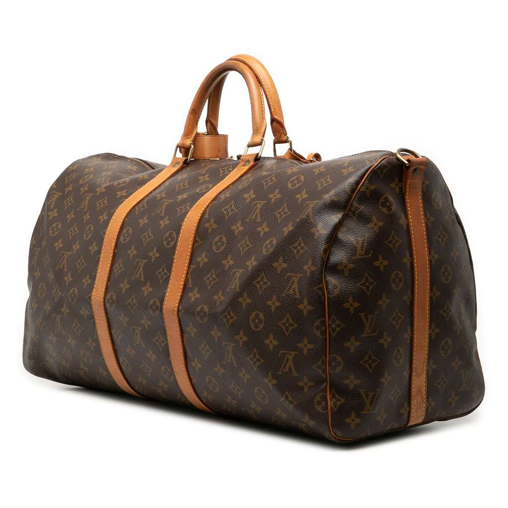 Louis Vuitton Monogram Keepall Bandouliere 55 Brown Good condition - Back View