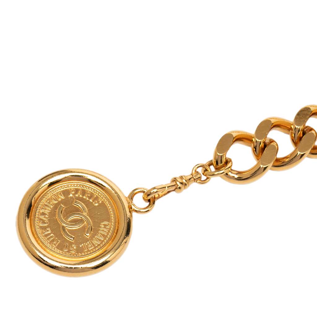 Chanel CC Medallion Chain Link Belt Gold Metal Good condition - Back View
