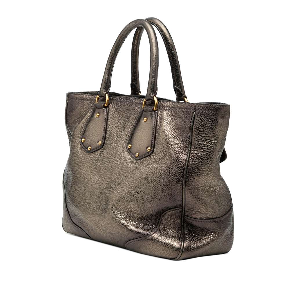 Prada Vitello Daino Antik Shopping Tote Brown Leather Good condition - Back View