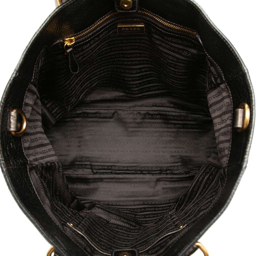 Prada Vitello Daino Antik Shopping Tote Brown Leather Good condition - Model View