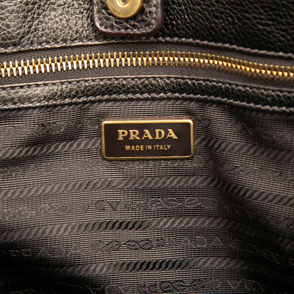 Prada Vitello Daino Antik Shopping Tote Brown Leather Good condition - Box View