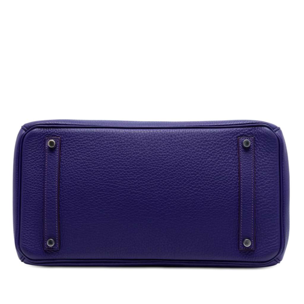 Hermès Clemence Birkin Retourne 35 Purple Leather Good condition - Inside View