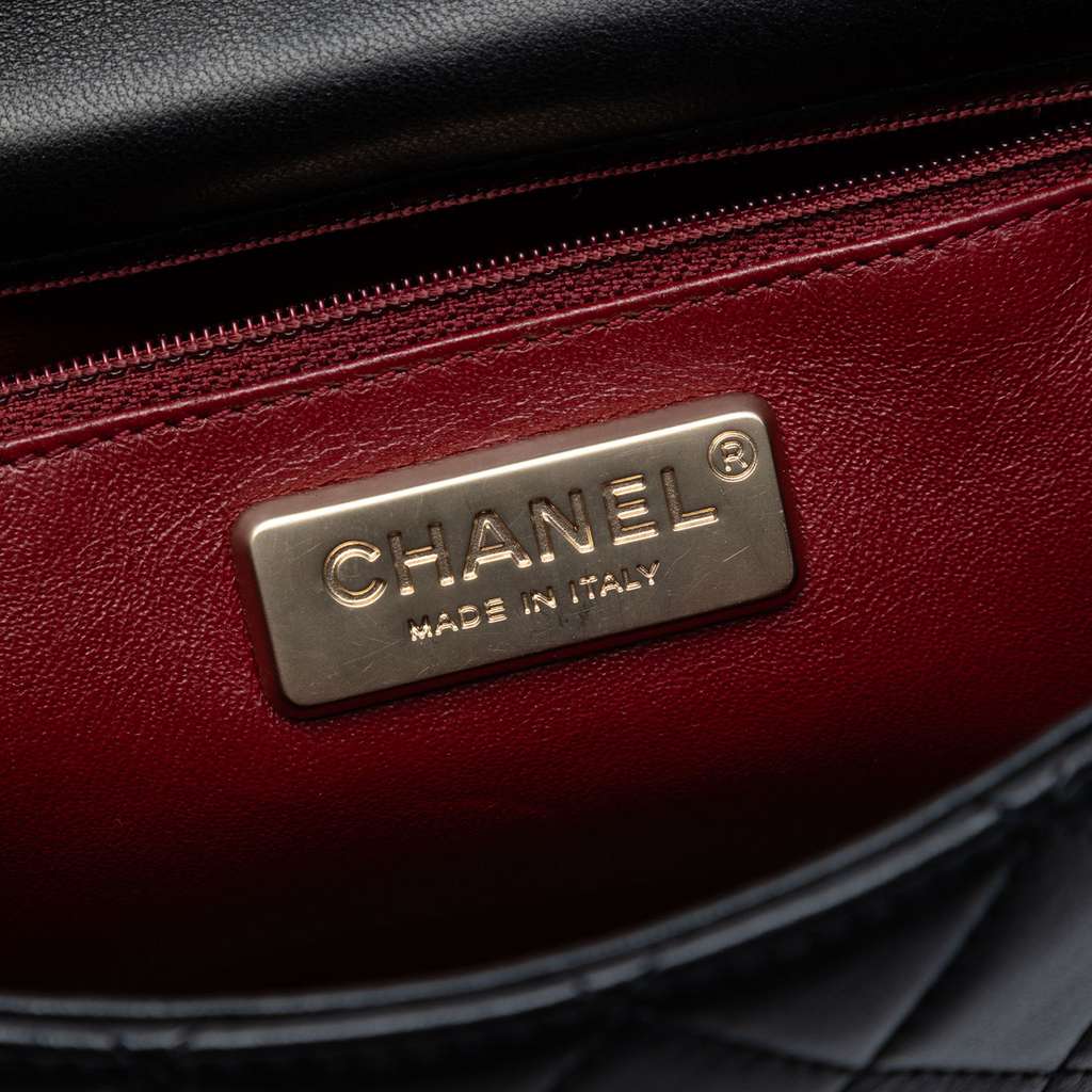 Chanel Medium Quilted Lambskin Westminster Pearl Flap Black Leather Fair condition - Box View