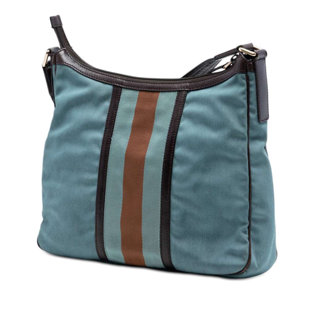 Gucci Canvas Web Shoulder Bag Blue Canvas Good condition - Back View
