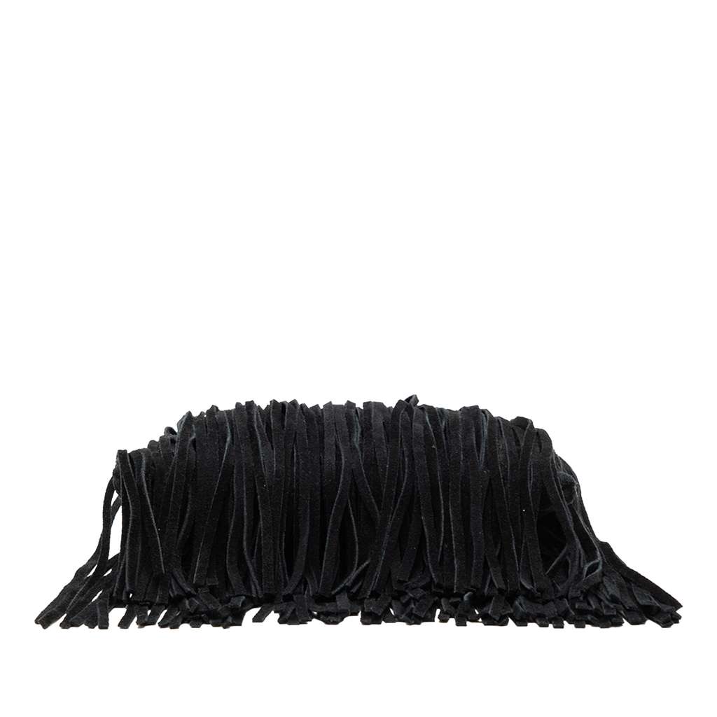 Saint Laurent Small Suede Grace Fringe Hobo Black Leather Good condition - Inside View
