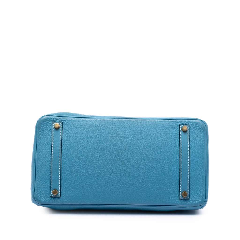 Hermès Clemence Birkin Retourne 35 Blue Leather Good condition - Inside View