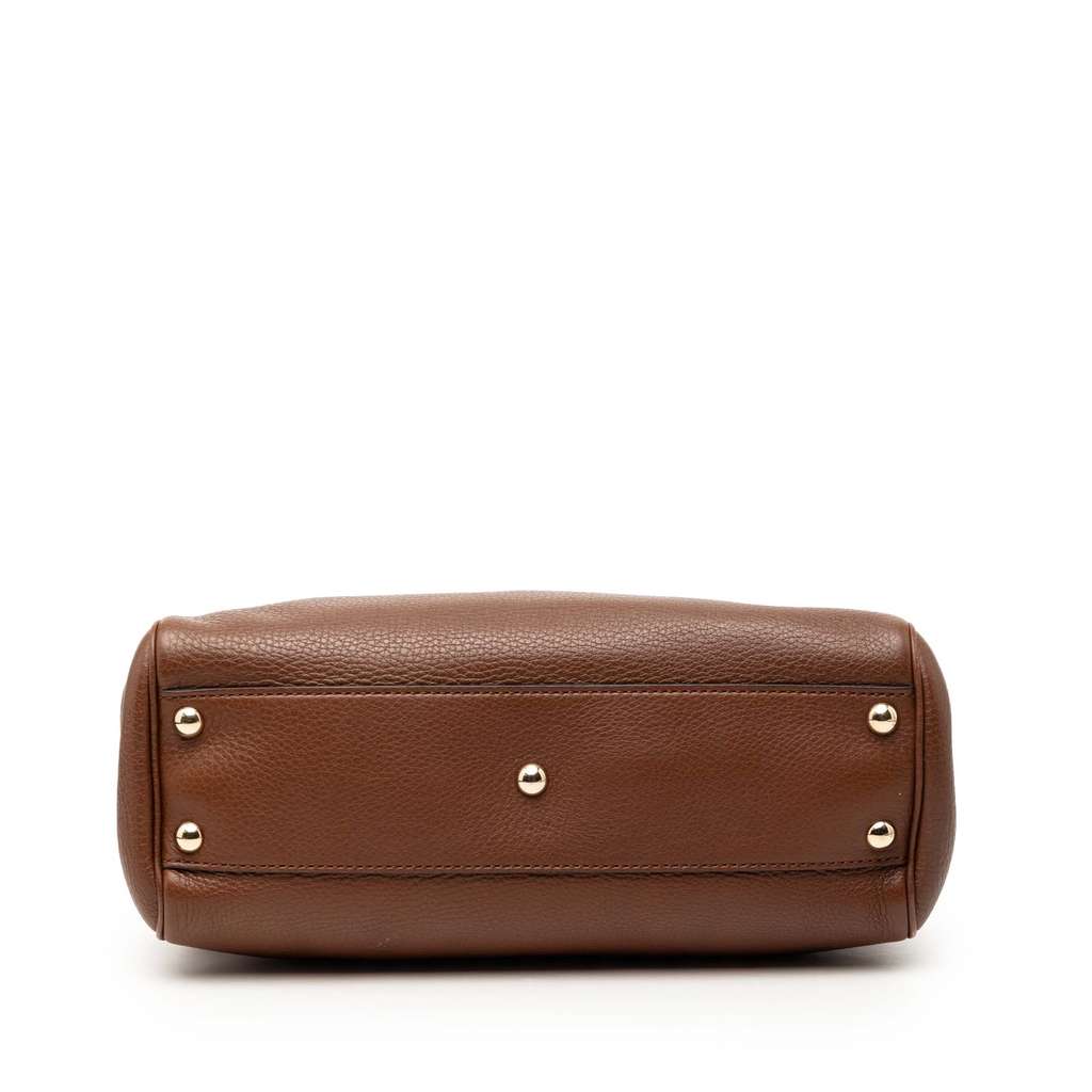 Gucci Small Calfskin Bamboo Shopper Satchel Brown Leather Good condition - Inside View