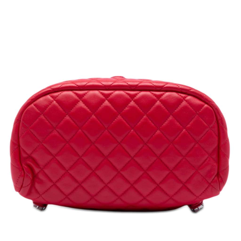 Chanel Medium Lambskin Urban Spirit Backpack Red Leather Good condition - Inside View