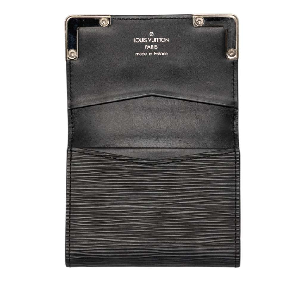 Louis Vuitton Epi Business Card Case Holder Black Leather Good condition - Box View