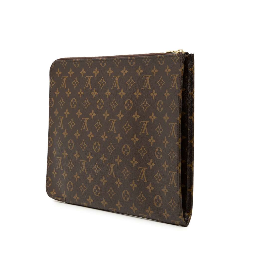 Louis Vuitton Monogram Poche Documents Portfolio Brown Good condition - Back View