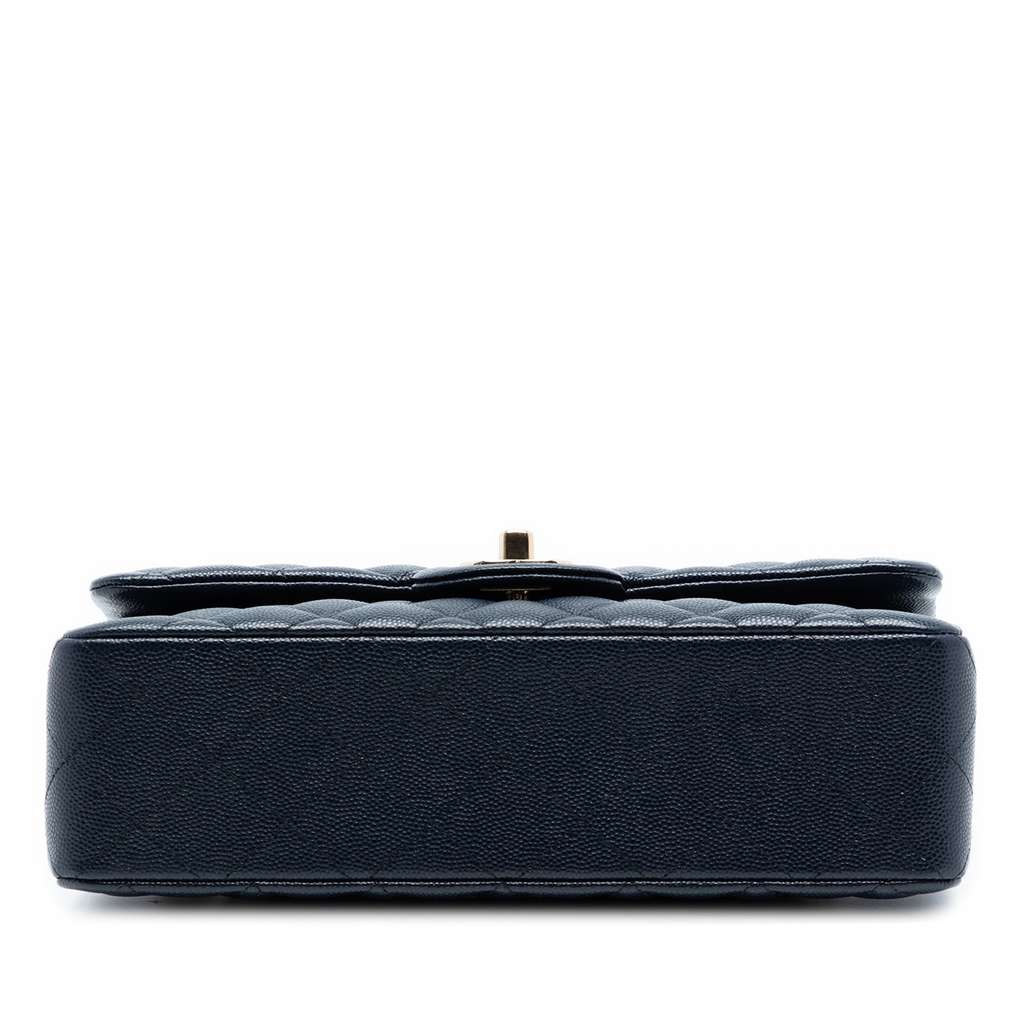 Chanel Small Classic Caviar Double Flap Blue Leather Good condition - Inside View