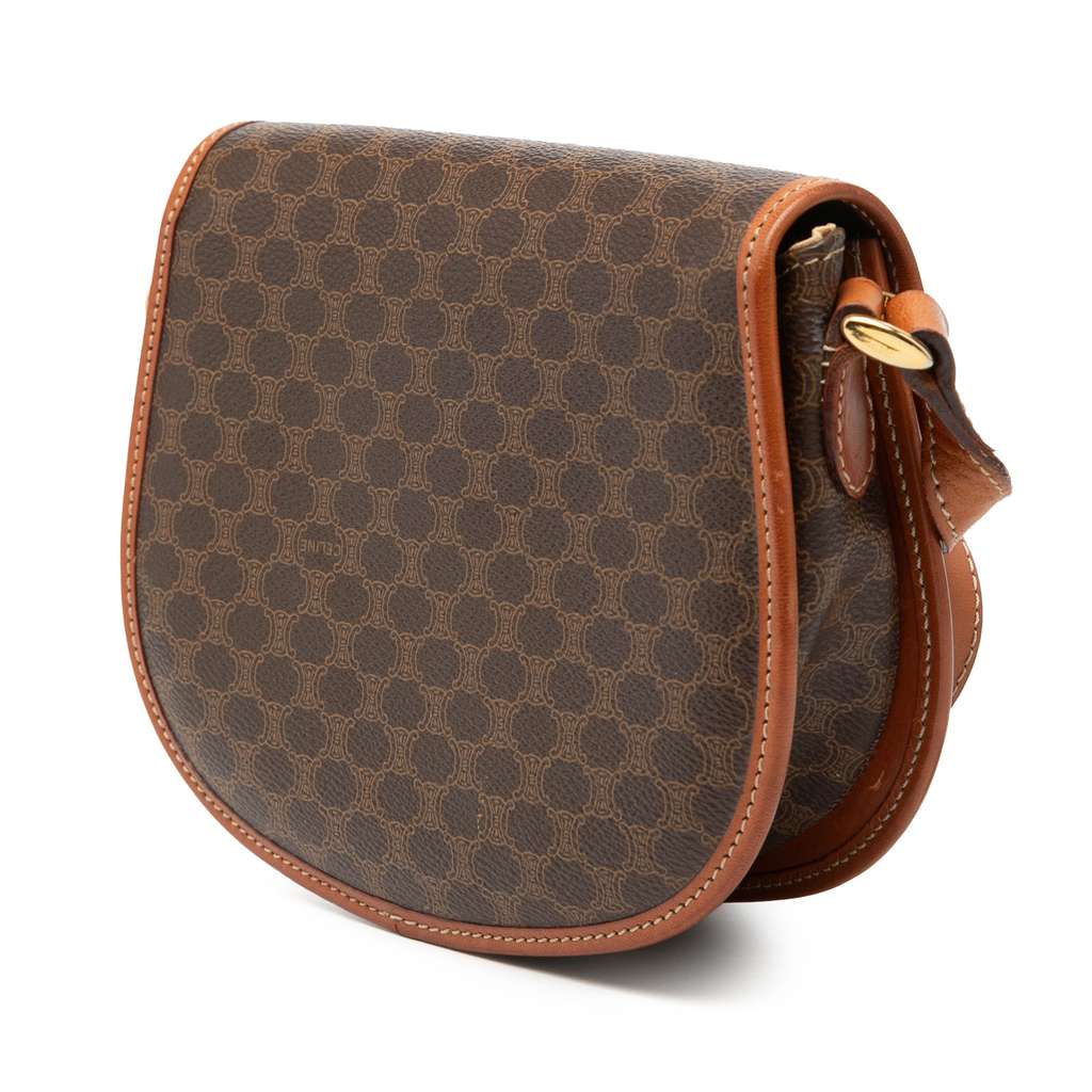 Celine Macadam Coated Canvas Crossbody Brown Canvas Good condition - Back View