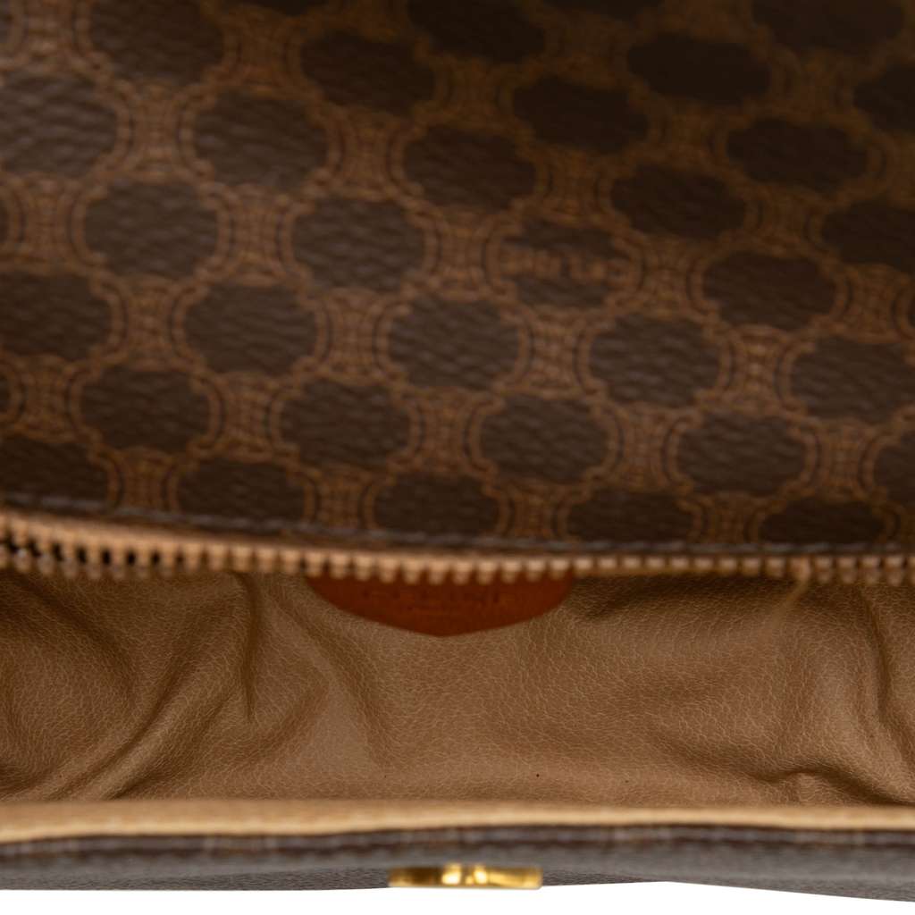 Celine Macadam Coated Canvas Crossbody Brown Canvas Good condition - Model View