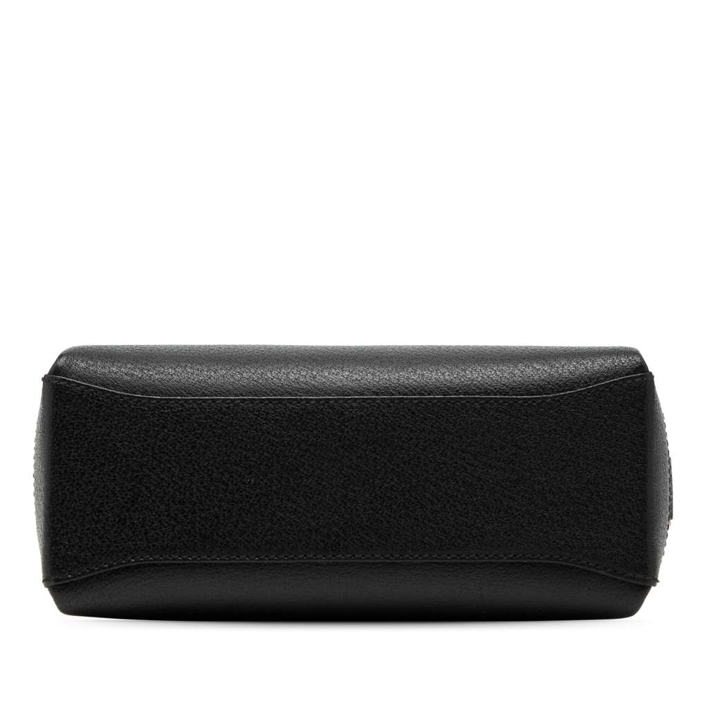 Gucci Grained Calfskin Bamboo Satchel Black Leather Good condition - Inside View