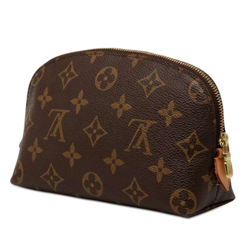 Louis Vuitton Monogram Cosmetic Pouch PM Brown Fair condition - Back View