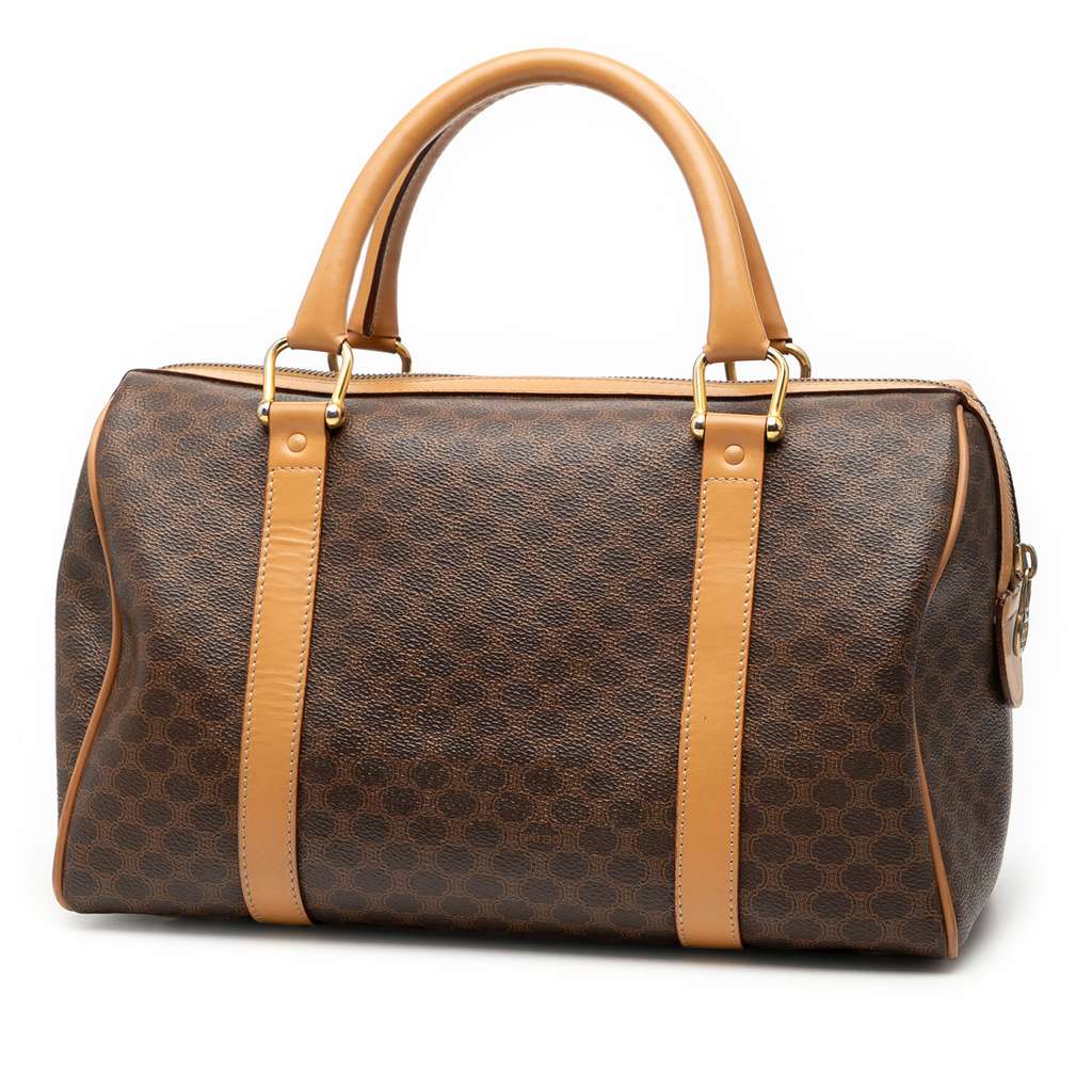 Celine Macadam Coated Canvas Boston Bag Brown Canvas Good condition - Back View