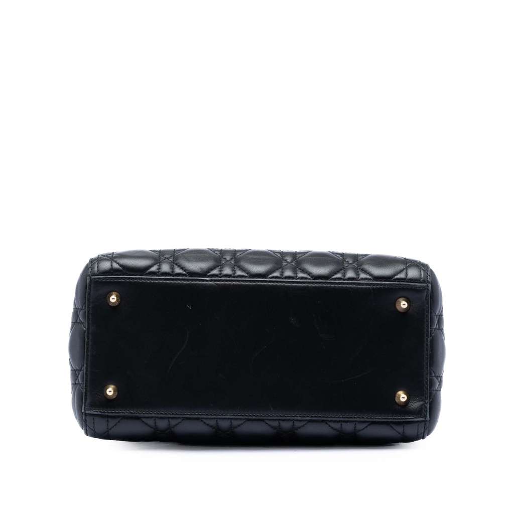 Dior Medium Lambskin Cannage Lady Dior Black Leather Good condition - Inside View