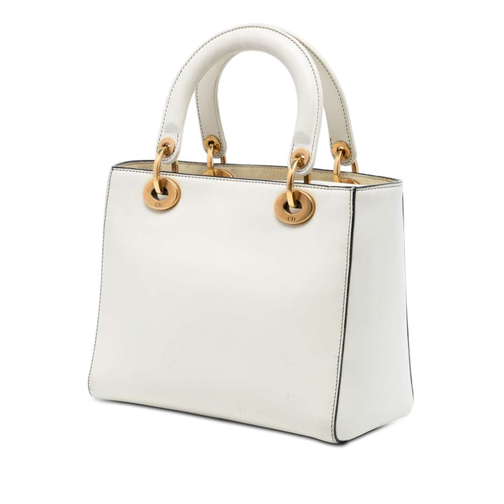 Dior Niki de Saint Phalle Medium Calfskin Vive L amour Lady Dior White Leather Good condition - Back View