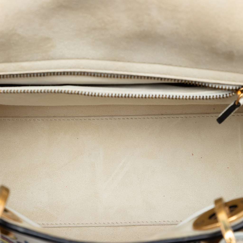 Dior Niki de Saint Phalle Medium Calfskin Vive L amour Lady Dior White Leather Good condition - Model View