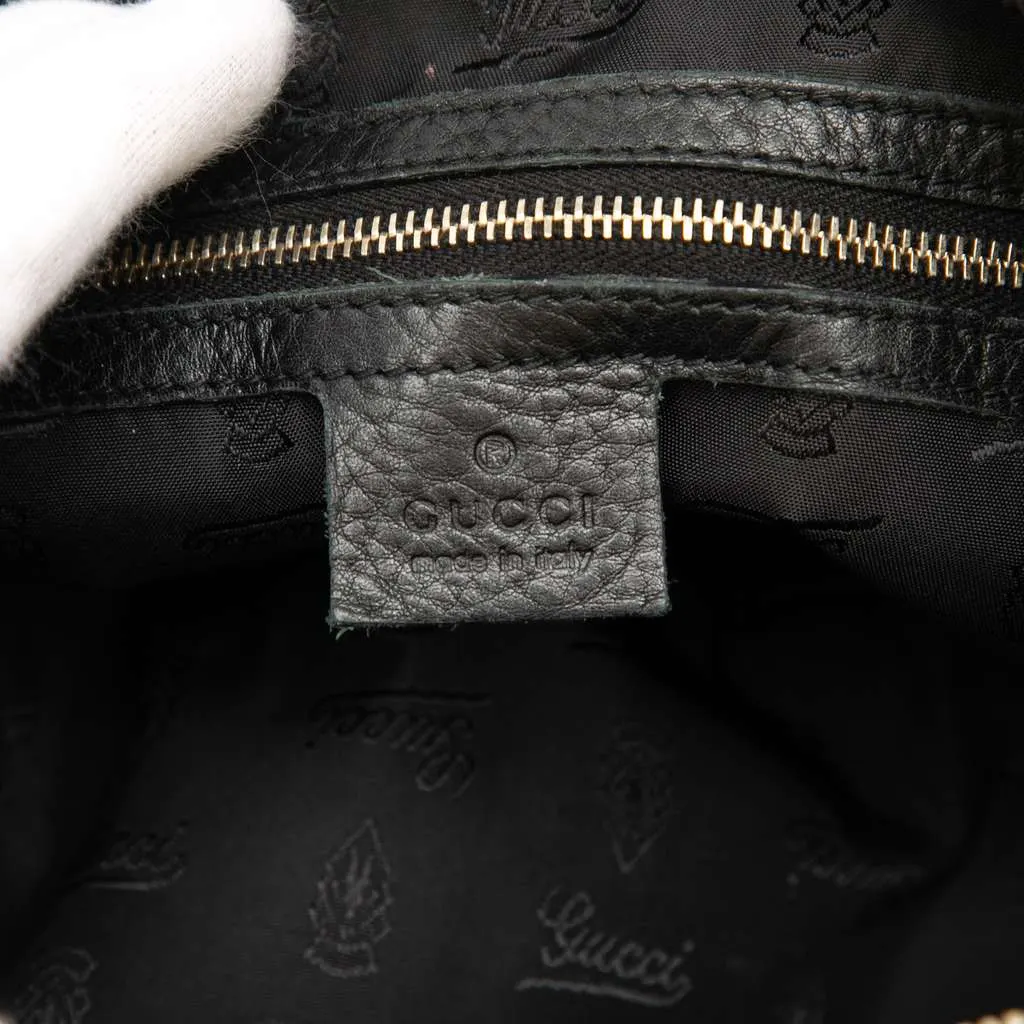 Gucci Medium Diamante Canvas Techno Horsebit Hobo Grey Canvas Good - Box View
