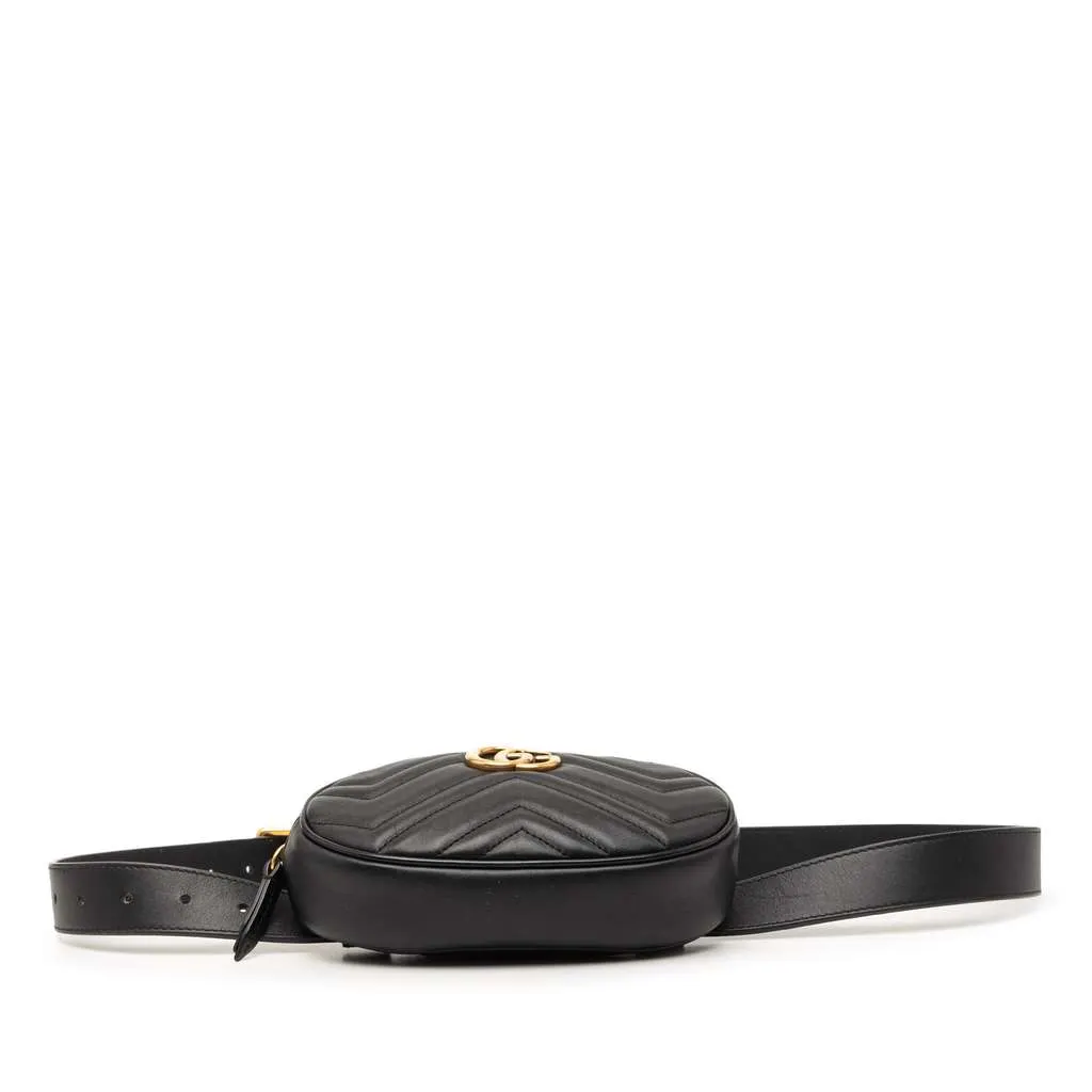 Gucci GG Marmont Matelasse Leather Belt Bag Black Leather Very good - Inside View