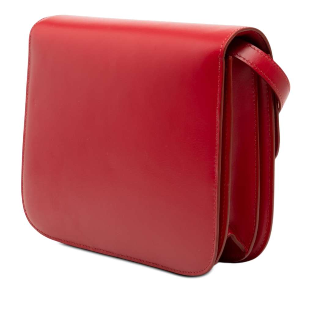 Celine Medium Calfskin Classic Box Red Leather Good condition - Back View