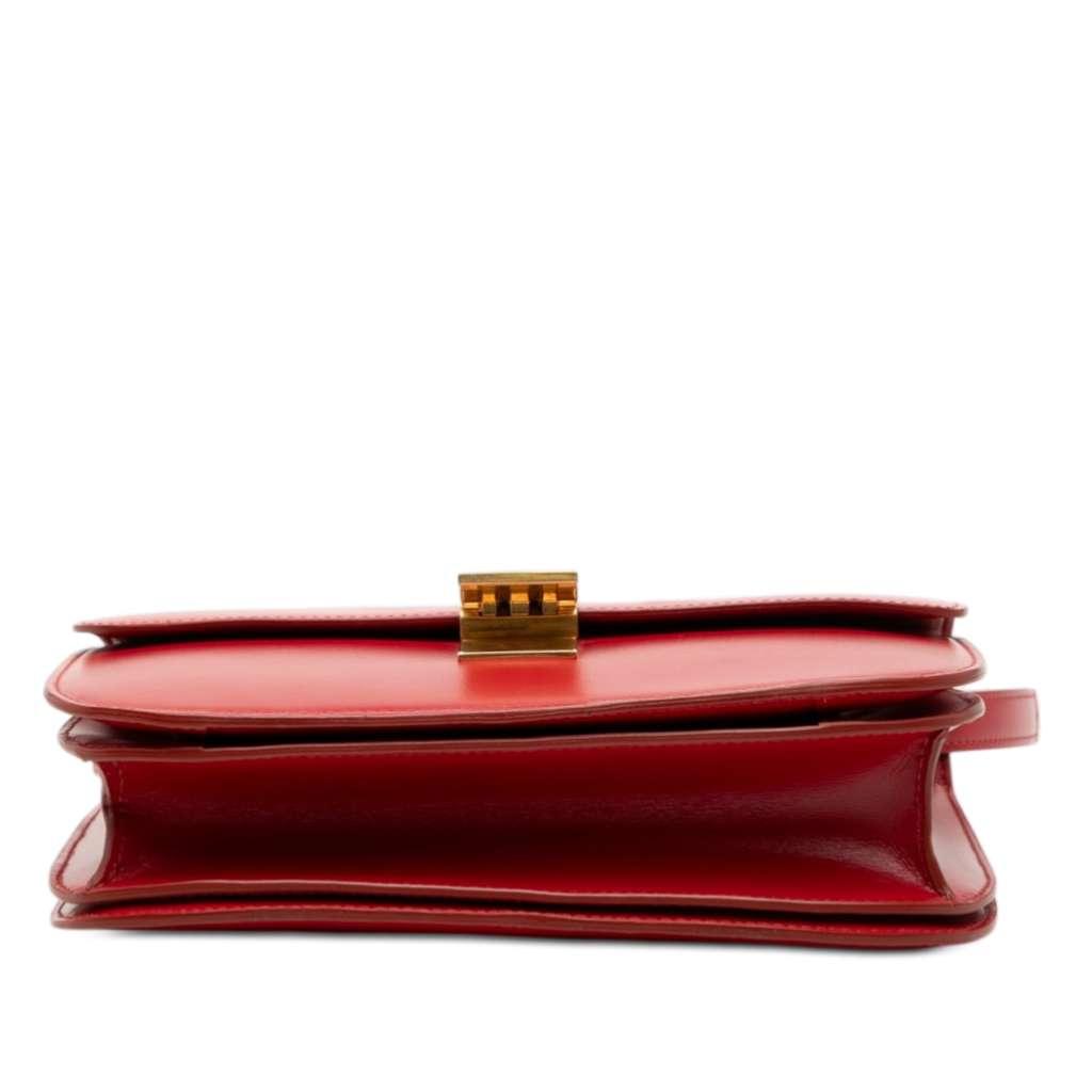 Celine Medium Calfskin Classic Box Red Leather Good condition - Inside View